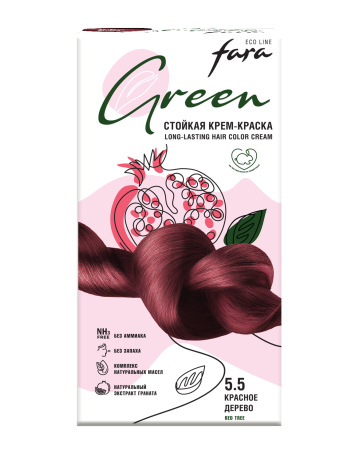 Купить Fara Стойкая крем-краска для волос Eco Line Green 5.5 – Красное дерево в интернет-магазине производителя краски для волос «Русская Косметика».