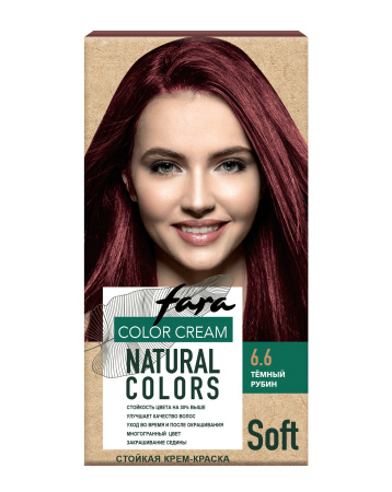 Купить Fara Стойкая крем-краска для волос Natural Colors Soft 324 - Темный рубин 6.6 в интернет-магазине производителя краски для волос «Русская Косметика».