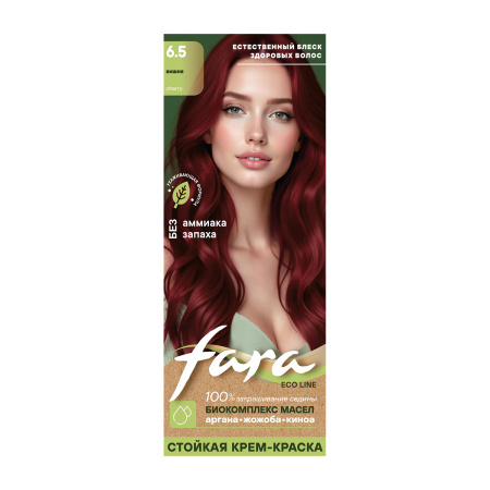 Купить Fara Стойкая крем-краска для волос Eco Line 6.5 - Вишня в интернет-магазине производителя краски для волос «Русская Косметика».