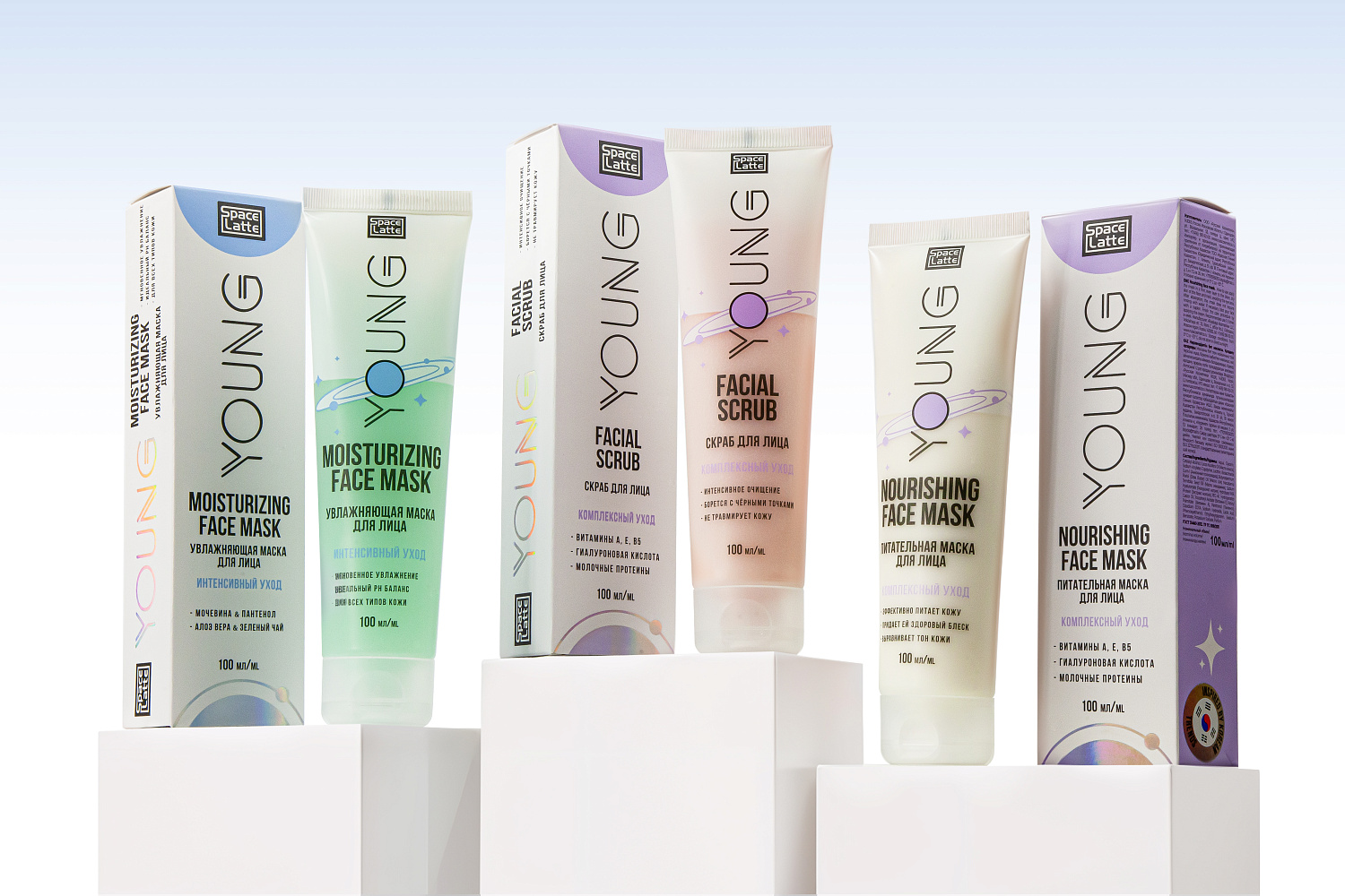 Space.latte YOUNG Скраб для лица, 100 мл
