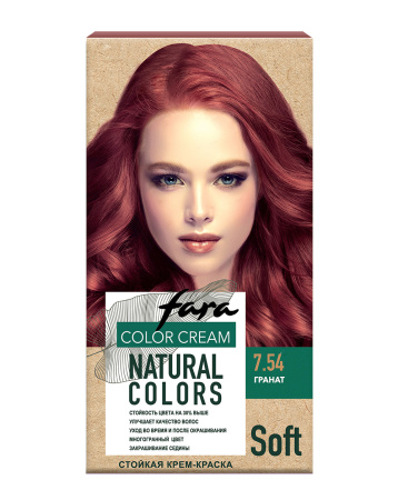 Купить Fara Стойкая крем-краска для волос Natural Colors Soft 328 - Гранат 7.54 в интернет-магазине производителя краски для волос «Русская Косметика».