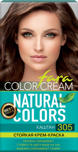 Fara Стойкая крем-краска для волос Natural Colors 305 - Каштан Фото Fara Стойкая крем-краска для волос Natural Colors 305 - Каштан в интернет-магазине производителя краски для волос «Русская Косметика».