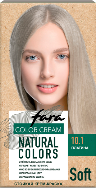 Fara Стойкая крем-краска для волос Natural Colors Soft 354 - Платина 10.1 Фото Fara Стойкая крем-краска для волос Natural Colors Soft 354 - Платина 10.1 в интернет-магазине производителя краски для волос «Русская Косметика».