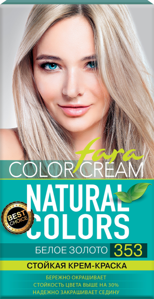 Fara Стойкая крем-краска для волос Natural Colors 353 - Белое золото Фото Fara Стойкая крем-краска для волос Natural Colors 353 - Белое золото в интернет-магазине производителя краски для волос «Русская Косметика».