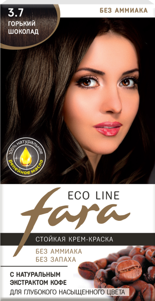 Fara Стойкая крем-краска для волос Eco Line 3.7 - Горький шоколад Фото Fara Стойкая крем-краска для волос Eco Line 3.7 - Горький шоколад в интернет-магазине производителя краски для волос «Русская Косметика».