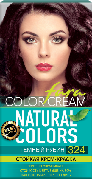 Fara Стойкая крем-краска для волос Natural Colors 324 - Темный рубин Фото Fara Стойкая крем-краска для волос Natural Colors 324 - Темный рубин в интернет-магазине производителя краски для волос «Русская Косметика».