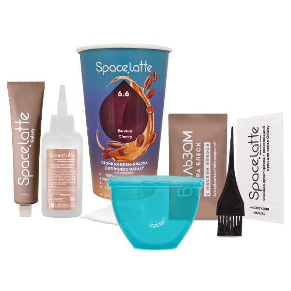 Space Latte Galaxy Стойкая крем-краска для волос Вишня - 6.6 Фото Space Latte Galaxy Стойкая крем-краска для волос Вишня - 6.6 в интернет-магазине производителя краски для волос «Русская Косметика».