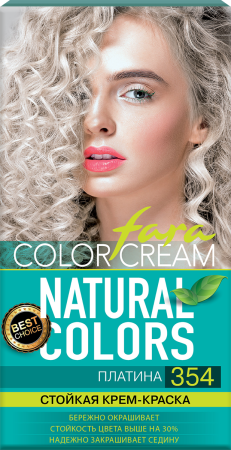 Fara Стойкая крем-краска для волос Natural Colors 354 - Платина Купить Fara Стойкая крем-краска для волос Natural Colors 354 - Платина в интернет-магазине производителя краски для волос «Русская Косметика».