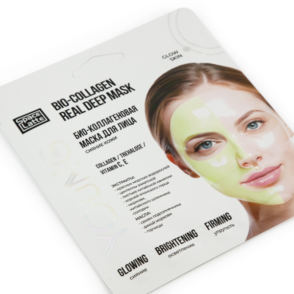 Фото Space.latte YOUNG Био-коллагеновая маска д/лица сияние кожи GLOW SKIN в интернет-магазине «Русская Косметика».