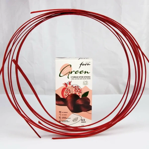 Fara Стойкая крем-краска для волос Eco Line Green 6.5 – Вишня Фото Fara Стойкая крем-краска для волос Eco Line Green 6.5 – Вишня в интернет-магазине производителя краски для волос «Русская Косметика».