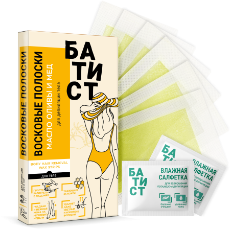 Батист Восковые полоски для депиляции тела с маслом оливы и медом в интернет-магазине российского производителя «Русская Косметика».