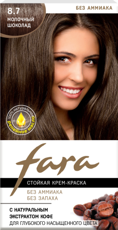 Купить Fara Стойкая крем-краска для волос Eco Line 8.7 - Молочный шоколад в интернет-магазине производителя краски для волос «Русская Косметика».