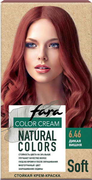 Fara Стойкая крем-краска для волос Natural Colors Soft 327 - Дикая вишня 6.46 Фото Fara Стойкая крем-краска для волос Natural Colors Soft 327 - Дикая вишня 6.46 в интернет-магазине производителя краски для волос «Русская Косметика».