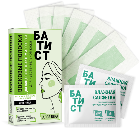 Батист Восковые полоски для депиляции лица с экстрактом алоэ вера Батист Восковые полоски для депиляции лица с экстрактом алоэ вера в интернет-магазине российского производителя «Русская Косметика».