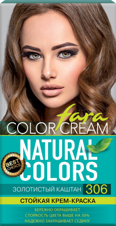 Купить Fara Стойкая крем-краска для волос Natural Colors 306 - Золотистый каштан в интернет-магазине производителя краски для волос «Русская Косметика».
