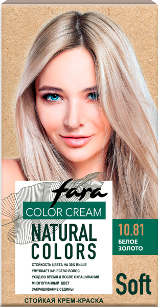 Fara Стойкая крем-краска для волос Natural Colors Soft 353 - Белое золото 10.81 Фото Fara Стойкая крем-краска для волос Natural Colors Soft 353 - Белое золото 10.81 в интернет-магазине производителя краски для волос «Русская Косметика».