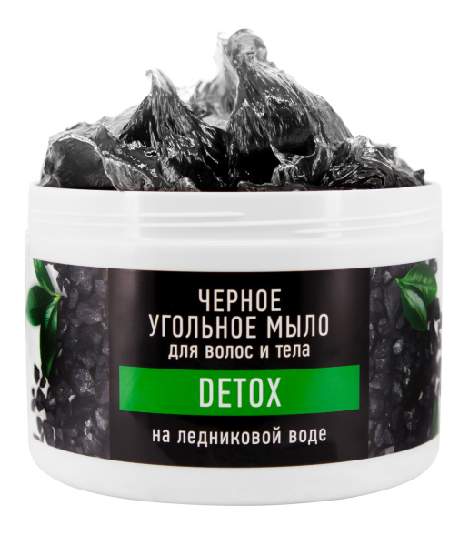 Особая серия Черное угольное мыло для волос и тела на ледниковой воде «DETOX», 500 мл Особая серия Черное угольное мыло для волос и тела на ледниковой воде «DETOX», 500 мл в интернет-магазине «Русская Косметика».