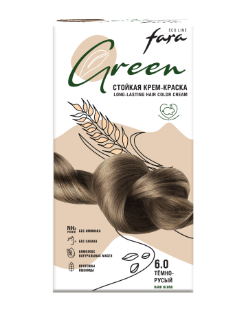 Купить Fara Стойкая крем-краска для волос Eco Line Green 6.0 – темно-русый в интернет-магазине производителя краски для волос «Русская Косметика».