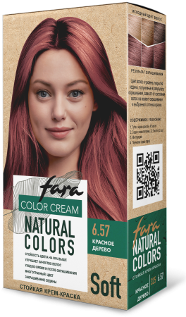 Купить Fara Стойкая крем-краска для волос Natural Colors Soft 325 - Красное дерево 6.57 в интернет-магазине производителя краски для волос «Русская Косметика».