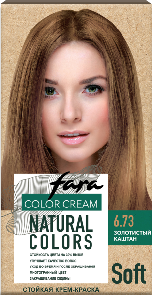 Fara Стойкая крем-краска для волос Natural Colors Soft 306 - Золотистый каштан 6.73 Фото Fara Стойкая крем-краска для волос Natural Colors Soft 306 - Золотистый каштан 6.73 в интернет-магазине производителя краски для волос «Русская Косметика».