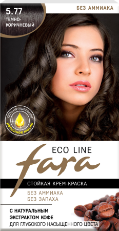Купить Fara Стойкая крем-краска для волос Eco Line 5.77 - Темно-коричневый в интернет-магазине производителя краски для волос «Русская Косметика».